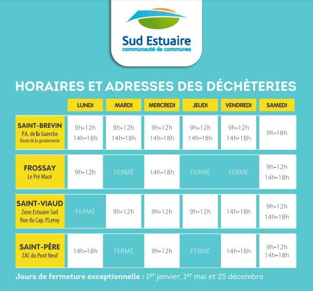 horaires decheteries